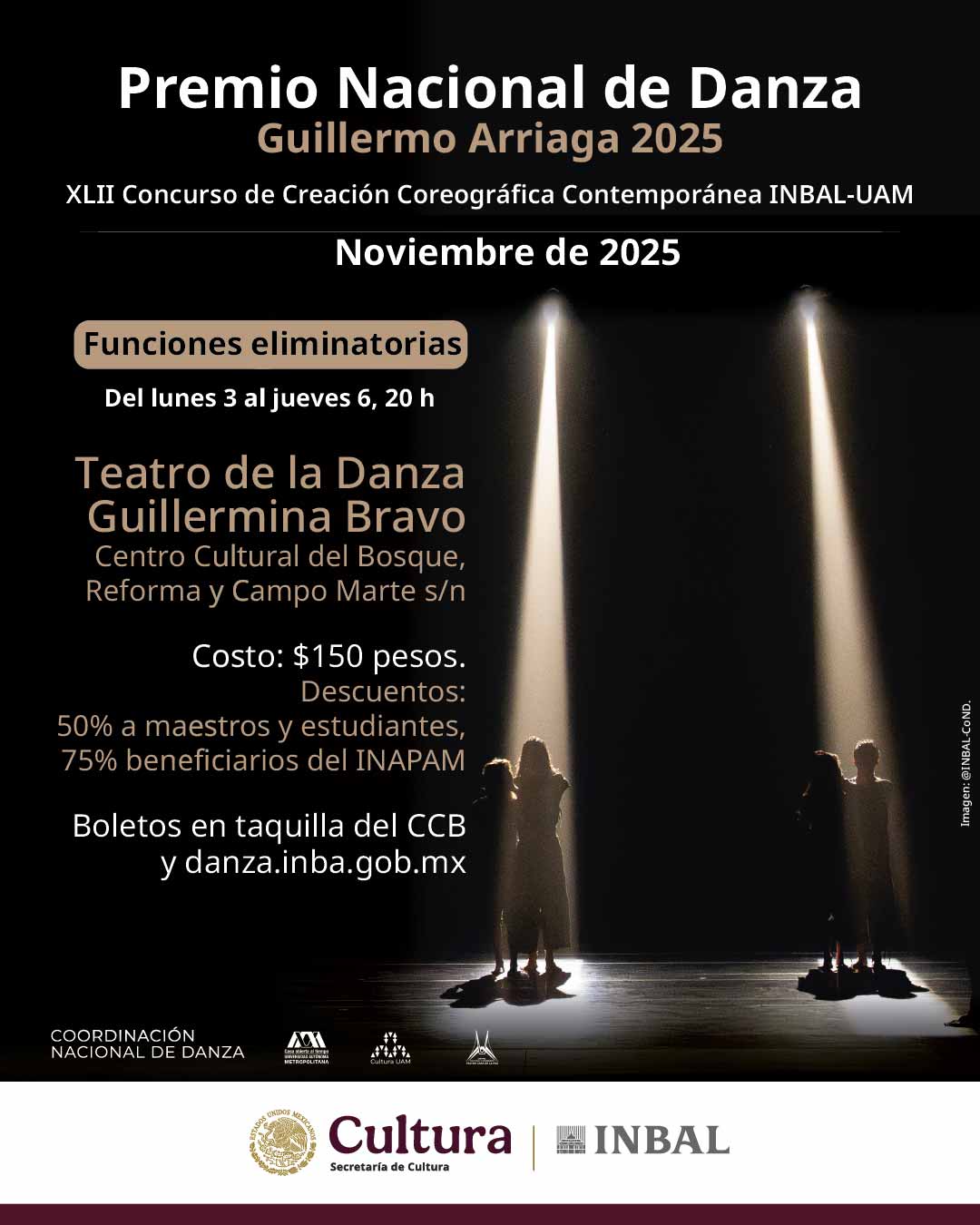 ELIMINATORIAS DEL PREMIO NACIONAL DE DANZA GUILLERMO ARRIAGA, XLII CONCURSO DE CREACIÓN COREOGRÁFICA CONTEMPORÁNEA INBAL-UAM